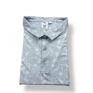 Puma Volition America Men's Golf Polo Shirt 3XL Patriotic Print Short Sleeve